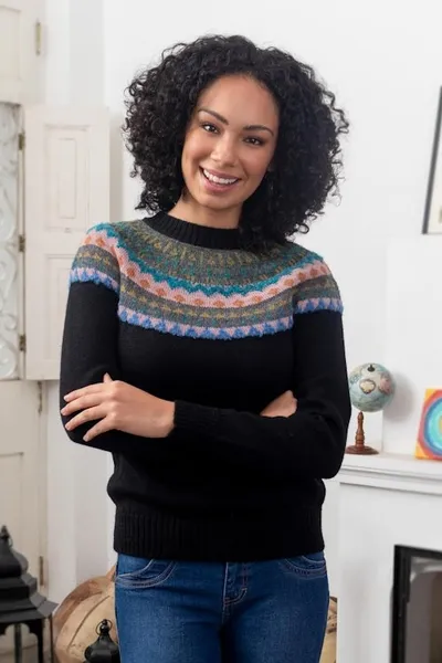 Alternate image for Crew Neck 100 Alpaca Sweater Northern Dream