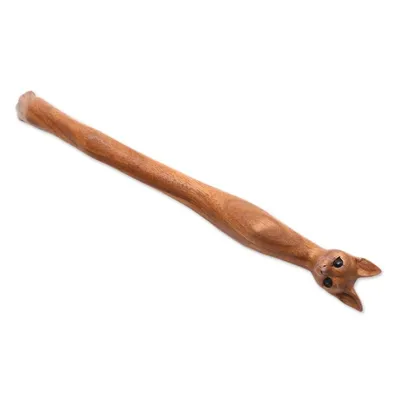 Alternate image for Cat Paw Wood Back Scratcher Hand Carved in Bali Kitty Comfort in Natural