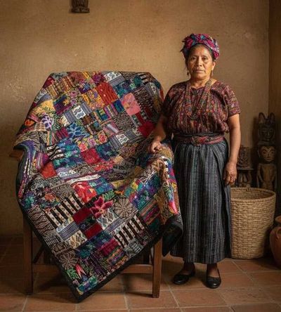 Primary image for Mixed Huipile Hand-Woven Lap Blanket or Throw