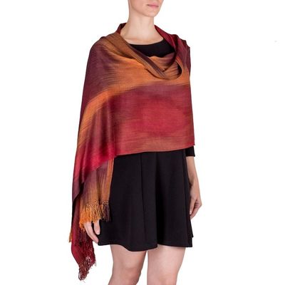 Alternate image for Unique Rayon Shawl Maya Firebird
