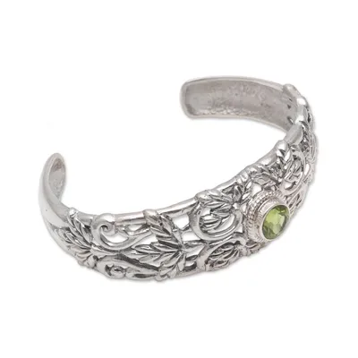 Alternate image for Wheat Motif Peridot Cuff Bracelet from Bali Wheat Beauty