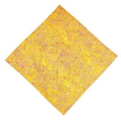 Alternate image for Tropical Leafy 6-Piece Lemon Yellow 100 Cotton Napkin Set Lemon Banquet