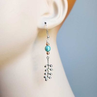 Alternate image for Handmade Long Dangle Earrings with Sterling Silver Ear Wires