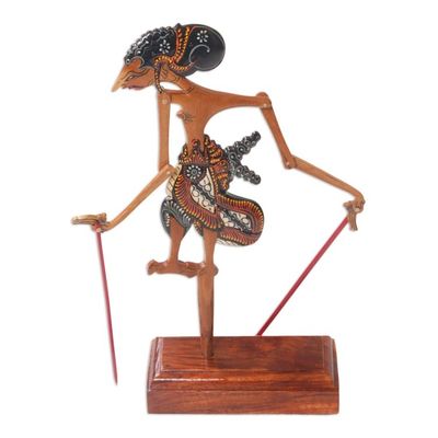 Alternate image for Teak Hindu Warrior Yudistira Decorative Shadow Puppet Yudistira