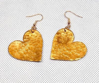 Alternate image for Copper heart earrings, large