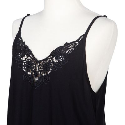Alternate image for Floral Embroidered Rayon Tank Top in Onyx from Bali Onyx Kerawang