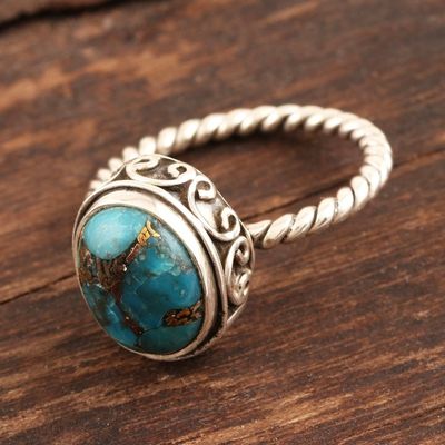 Alternate image for Sterling Silver and Composite Turquoise Ring Adorable Azure