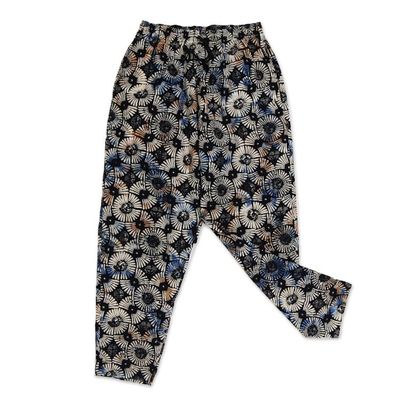 Alternate image for Circular Motif Mens Cotton Lounge Pants from Bali Dawn Fireworks