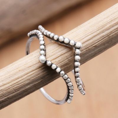 Primary image for Handmade Sterling Silver Stacking Rings Pair Unguarded Moment