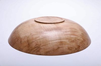 Alternate image for #2053 Spalted Fiddleback Maple Wooden Bowl 10 1/4  X  2 1/4