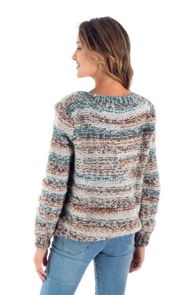 Alternate image for Alpaca and Cotton Blend Pullover Sweater Heathered Earth