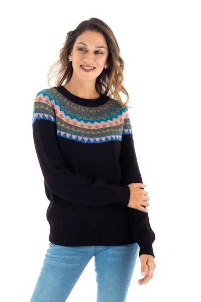 Alternate image for Crew Neck 100 Alpaca Sweater Northern Dream