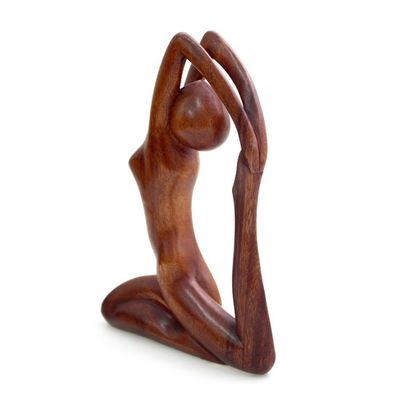 Alternate image for Hand Carved Original Wood Sculpture Gymnastics