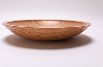 Alternate image for #2454 Red Oak Shallow Wooden Bowl 11 3/4 x 2 1/8