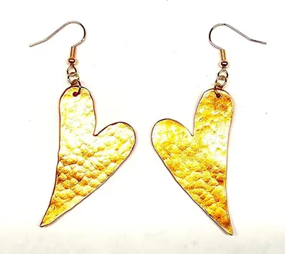 Alternate image for Copper teardrop heart earrings