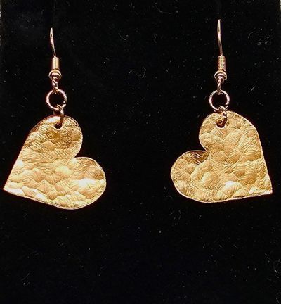 Alternate image for Copper heart earrings, small