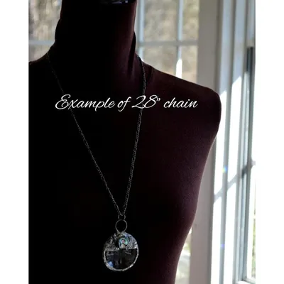 Alternate image for Magnifying Glass Necklace, Abalone Heart Accent