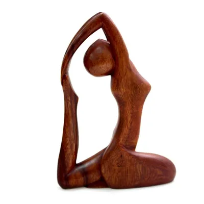 Alternate image for Hand Carved Original Wood Sculpture Gymnastics