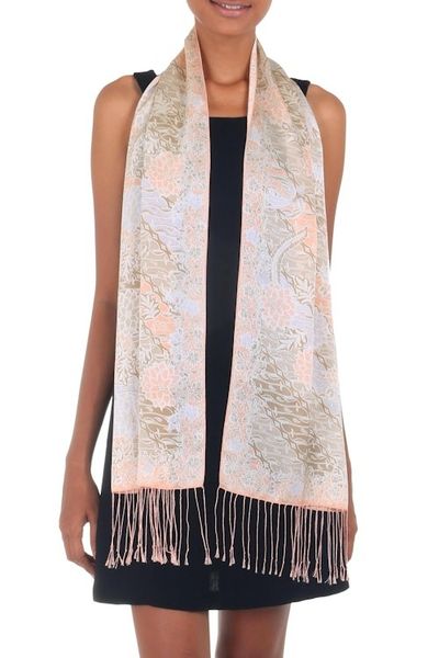 Alternate image for Batik Silk Scarf from Indonesia Feminine