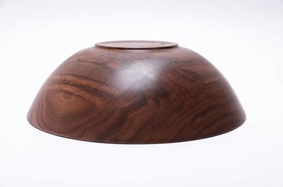 Alternate image for #2426 Curly Wild Black Walnut Wooden Bowl 9 3/8 x 3