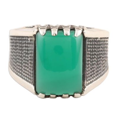 Alternate image for Mens Green Onyx Cocktail Ring Green Strength