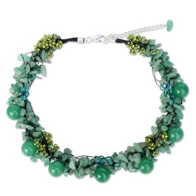 Alternate image for Artisan Crafted Quartz Necklace Gushing Green