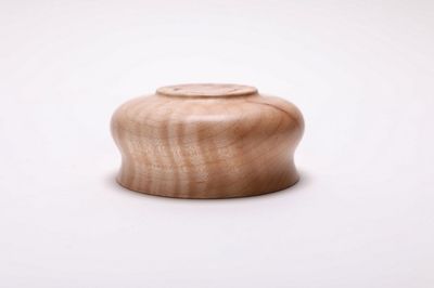 Alternate image for #2507 Tiger Maple Wooden Potbelly Bowl 4 1/8 x 2