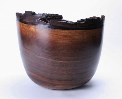 Alternate image for #1025 Black Walnut Natural Edge Wooden Bowl 13 X 11 1/2  Natural Edge Walnut Bowl  Walnut Bowl