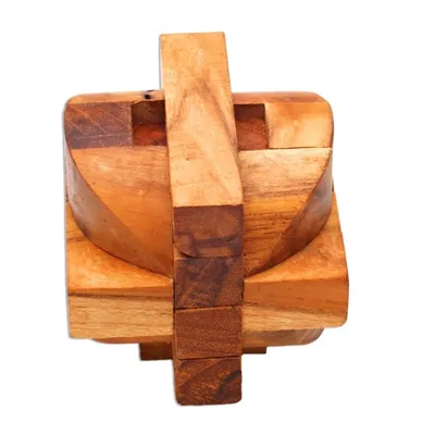Alternate image for Handcrafted Teak Wood Puzzle Crafted in Java Mental Exercise